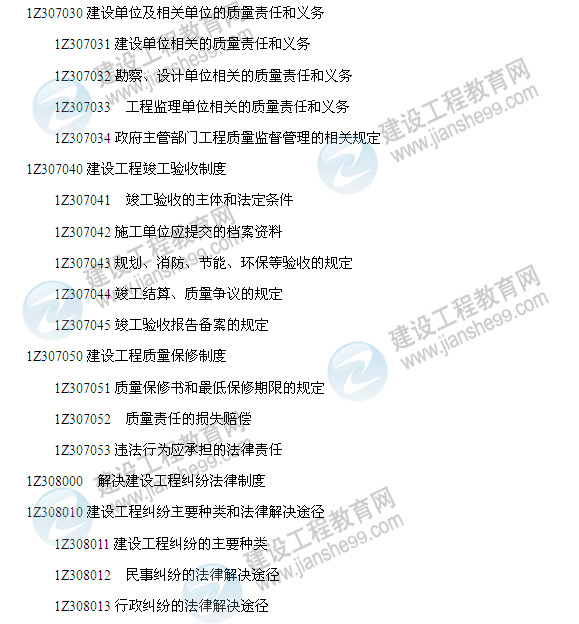 2014年一級建造師建設(shè)工程法規(guī)及相關(guān)知識(shí)考試大綱8