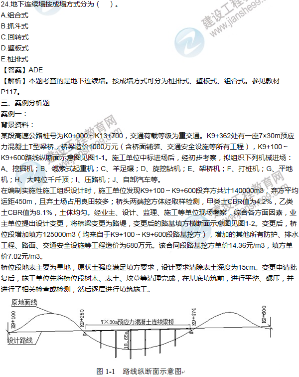 2015年一級建造師公路工程試題及答案(精選)
