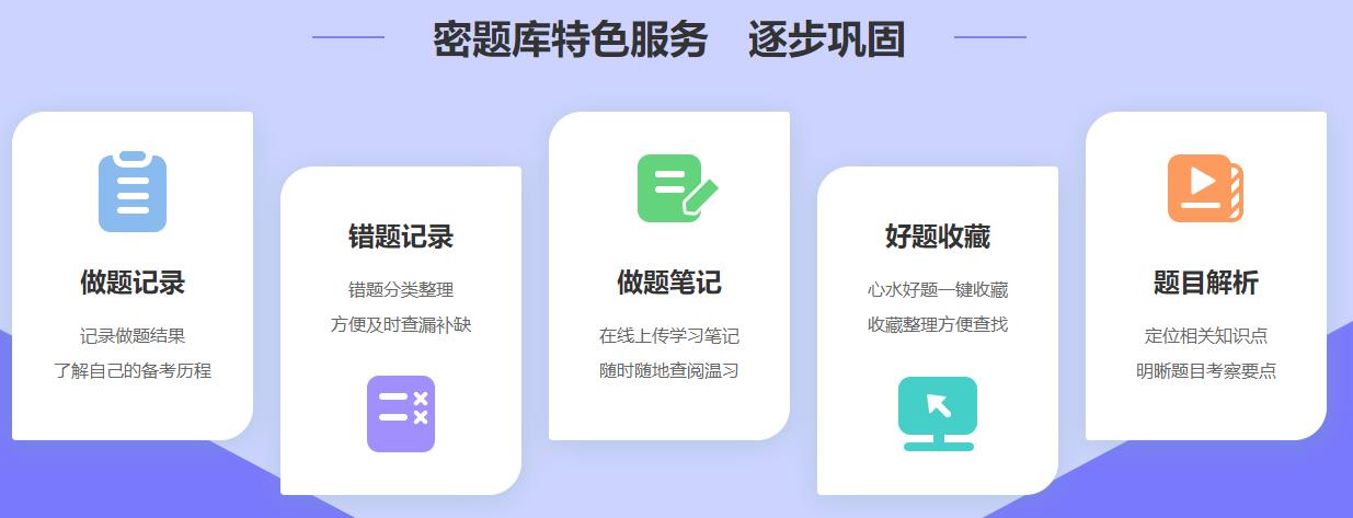 密題庫特色服務　逐步鞏固